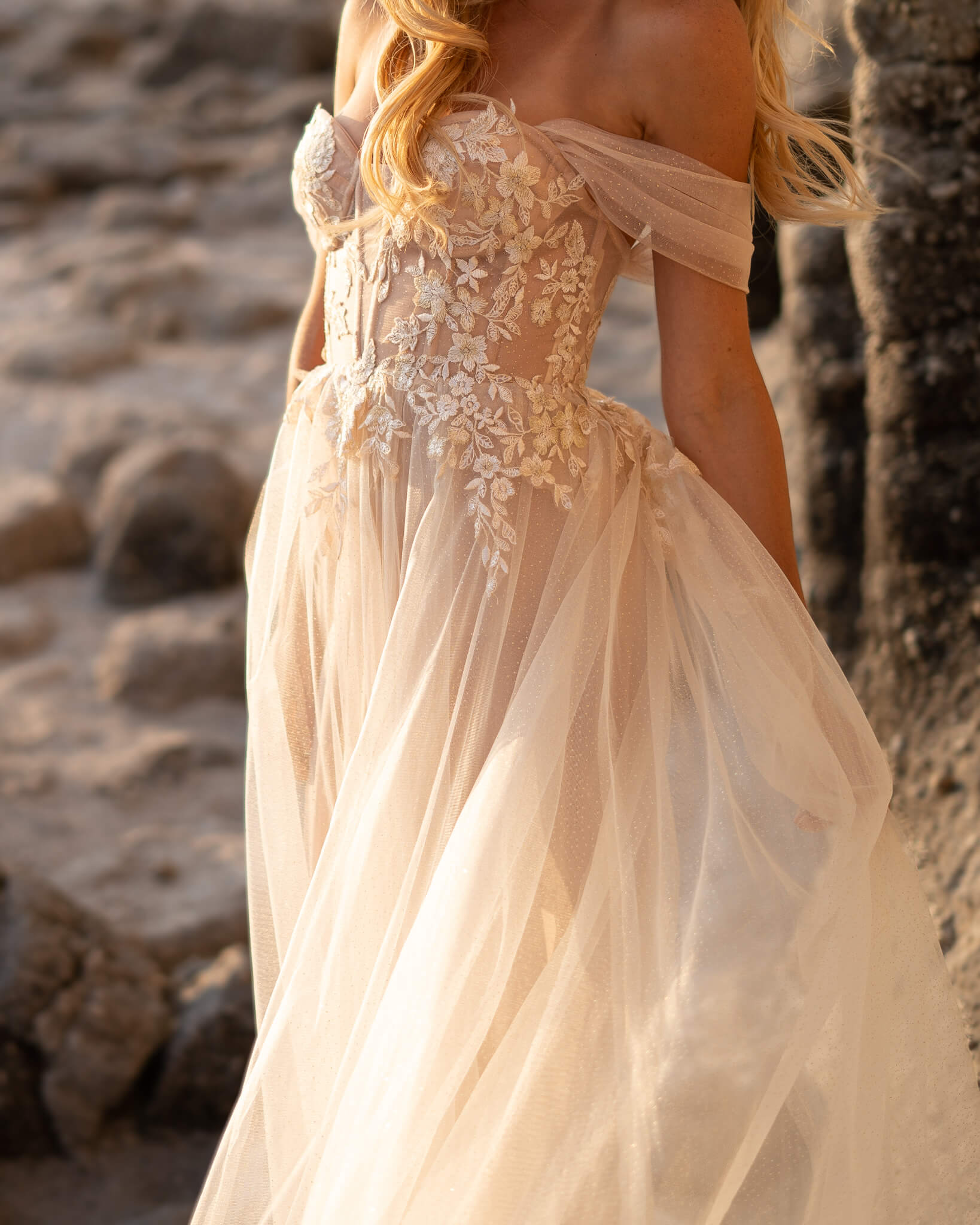 Aphrodite Gown- Champagne Lace Tulle Wedding Gown DAHL COLLECTION Aphrodite Gown- Champagne Lace Tulle Wedding Gown DAHL COLLECTION