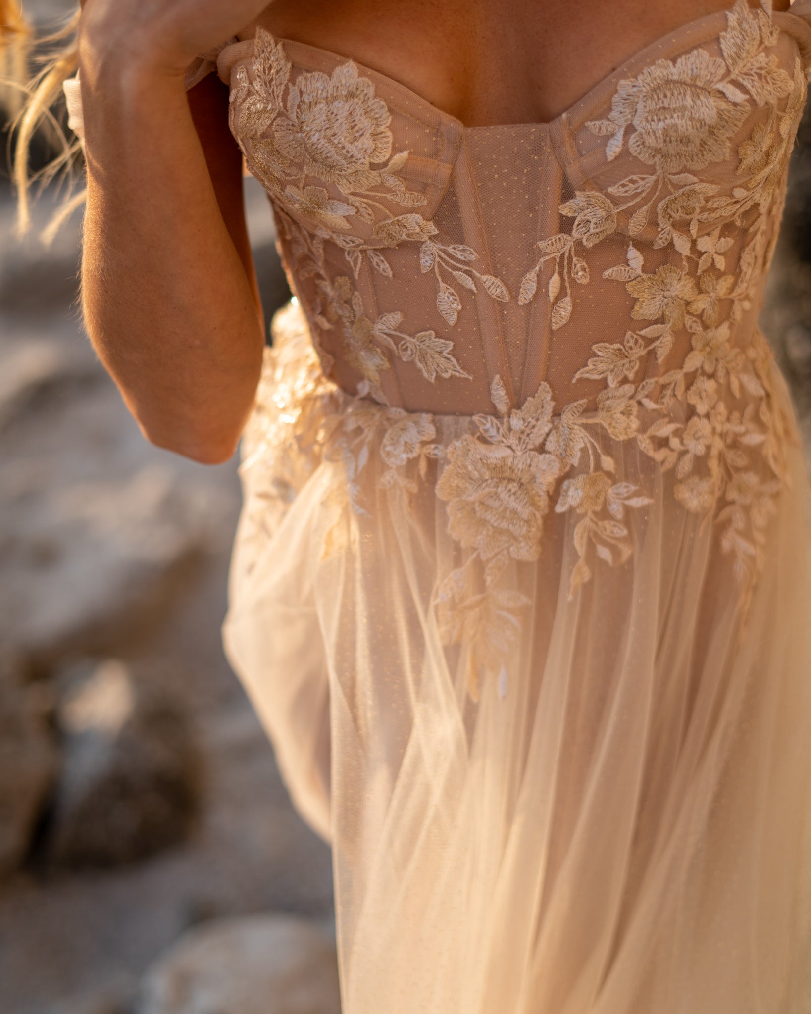 Aphrodite Gown- Champagne Lace Tulle Wedding Gown DAHL COLLECTION Aphrodite Gown- Champagne Lace Tulle Wedding Gown DAHL COLLECTION